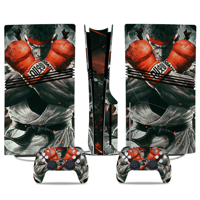 Street Fighter Ryu PS5 Pro Skin Sticker – Iconic Boxing Glove Design With Matching Controller Wraps For Gaming Enthusiasts