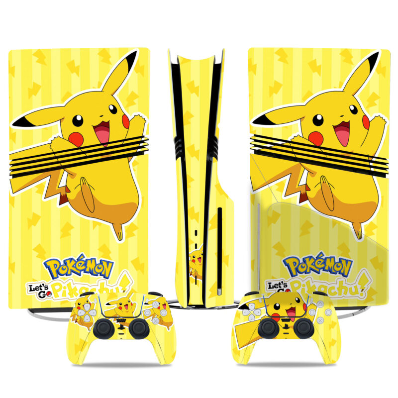 Adorable Pikachu Let’s Go Pokémon PS5 Pro Skin Sticker - Custom Console And Controller Wrap For Pokémon Fans