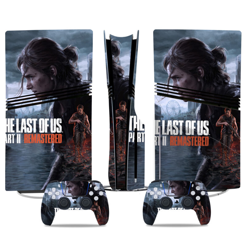 Custom PS5 Pro Skin Sticker For The Last Of Us Part II Remastered – Premium Console And Controller Decal Set