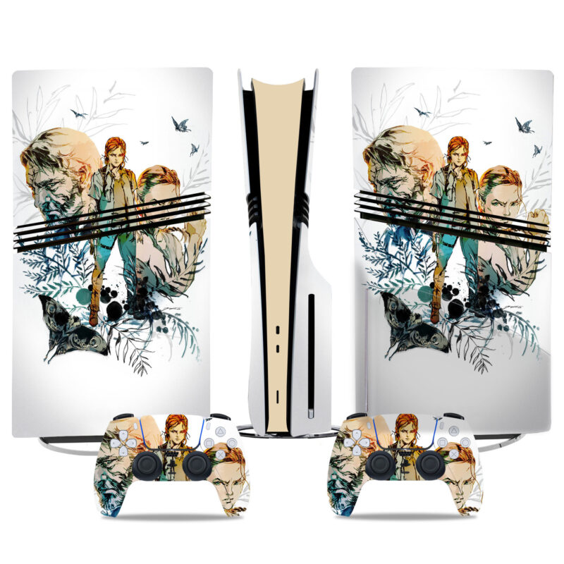 Custom PS5 Pro Skin Sticker - The Last Of Us Part II Artwork With Ellie, Joel, And Iconic Game Graphics For Console