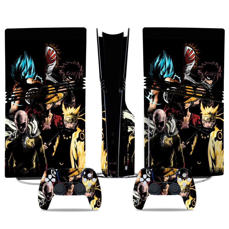 Anime-Themed PS5 Pro Skin Sticker – Vibrant Design For Console And Controller Customization Naruto, Goku, Luffy And More