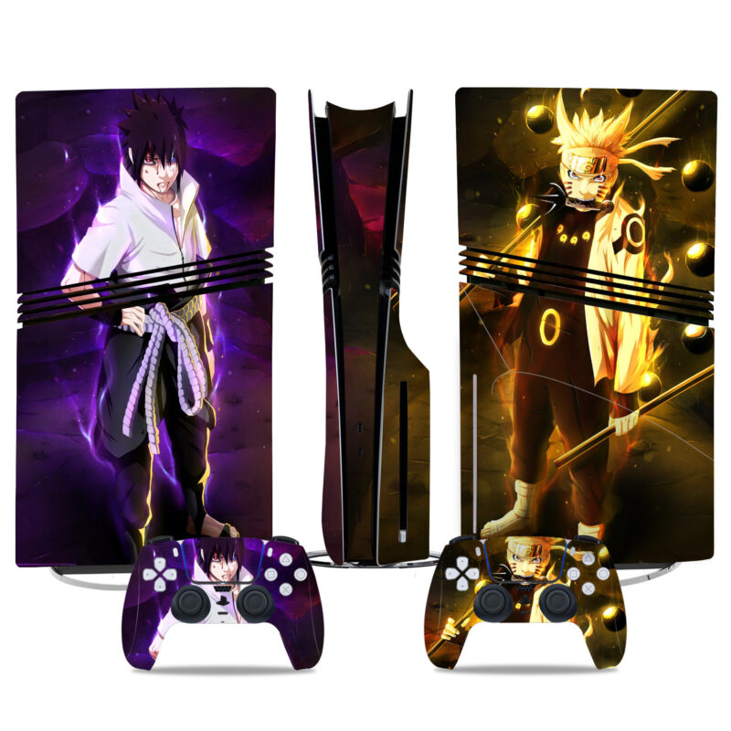 Naruto Vs Sasuke PS5 Pro Skin Sticker – Epic Anime Battle Design For Console And Controllers Custom Gaming Decor