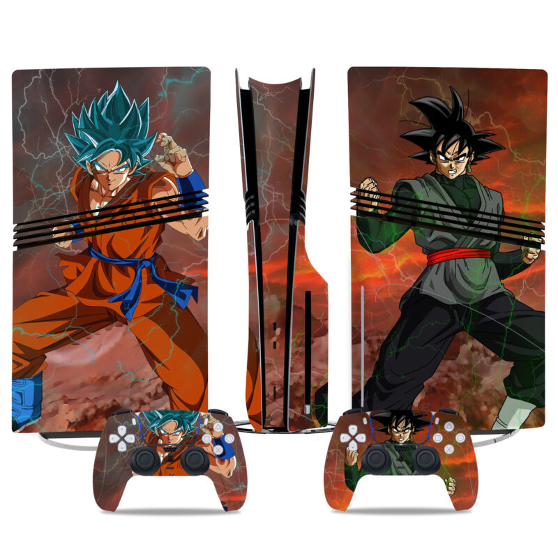 Dragon Ball Super PS5 Pro Skin Sticker - Goku Vs Black Design For Console And Controller Premium Anime Protective Wrap