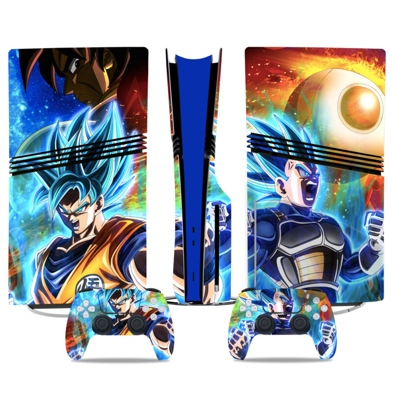 Dragon Ball PS5 Pro Skin Sticker – Ultimate Goku & Vegeta Design For Console & Controllers