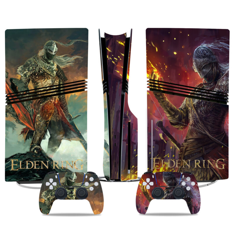 Elden Ring PS5 Pro Skin Sticker – Stunning Warrior Design For Console And Controllers