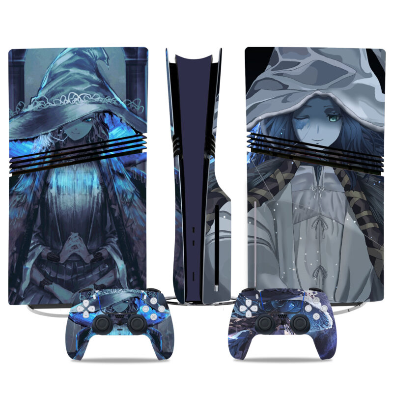 Stunning PS5 Pro Skin Sticker With Anime Girl Fantasy Art – Vibrant Design For Console And Controllers