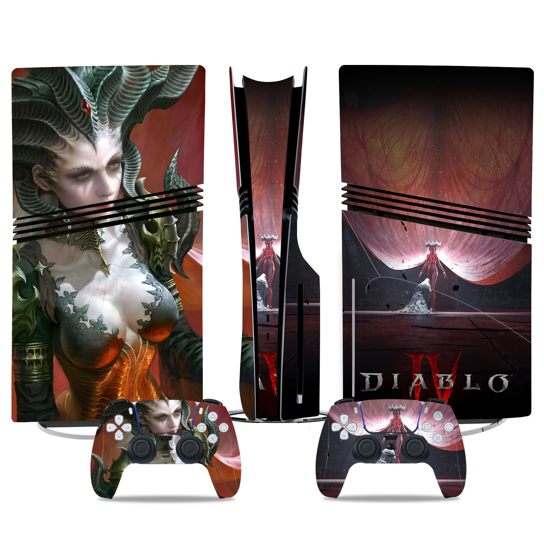 Diablo IV PS5 Pro Skin Sticker - Bold Red Design For Console & Controllers
