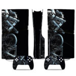 Striking Black & Silver PS5 Pro Skin Sticker – Sleek Design For Console & Controllers