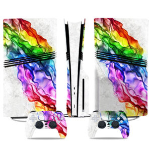 Vibrant Rainbow PS5 Pro Skin Sticker – Bold And Colorful Design For Console & Controllers