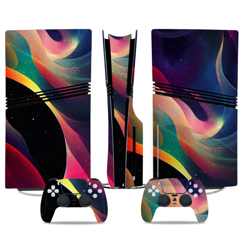 Custom PS5 Pro Skin Sticker - Vibrant Galaxy Design With Matching Controller Decals For Ultimate Gaming Style & Protection