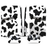 PS5 Pro Skin Sticker - Classic Black And White Cow Print With Matching Controller Decals For A Fun Gaming Look