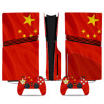 Custom China Flag PS5 Pro Skin Sticker - Vibrant Red Console & Controller Wrap For PlayStation 5 Design And Protection
