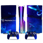 Custom PS5 Pro Skin Sticker - PlayStation Stars Design - Stunning Galaxy Theme Console And Controller Wraps
