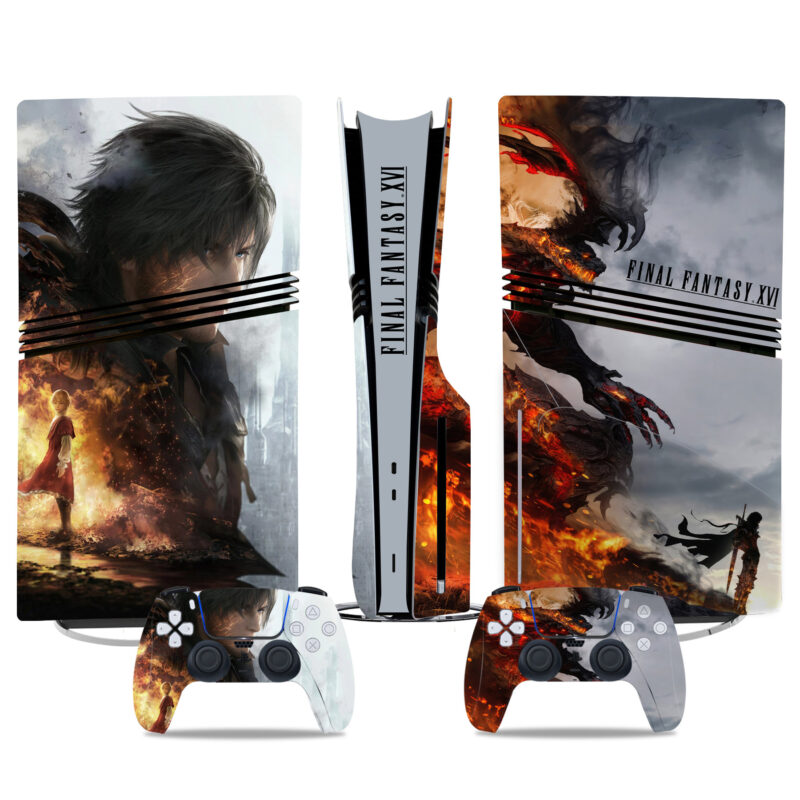 Final Fantasy XVI PS5 Pro Skin Sticker – Premium Console & Controller Wrap – Epic Design For Gamers – Durable & Stylish