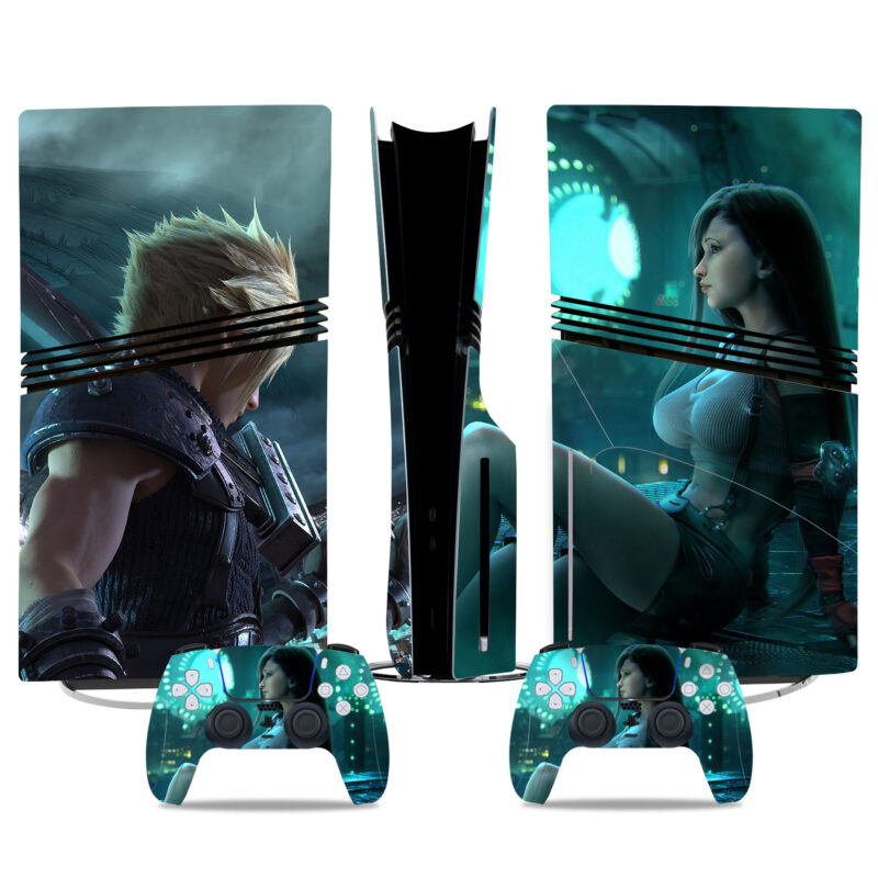 Custom PS5 Skin Sticker - Cloud And Tifa Design For PlayStation 5 Pro Console And Controllers - Stylish Gaming Wraps