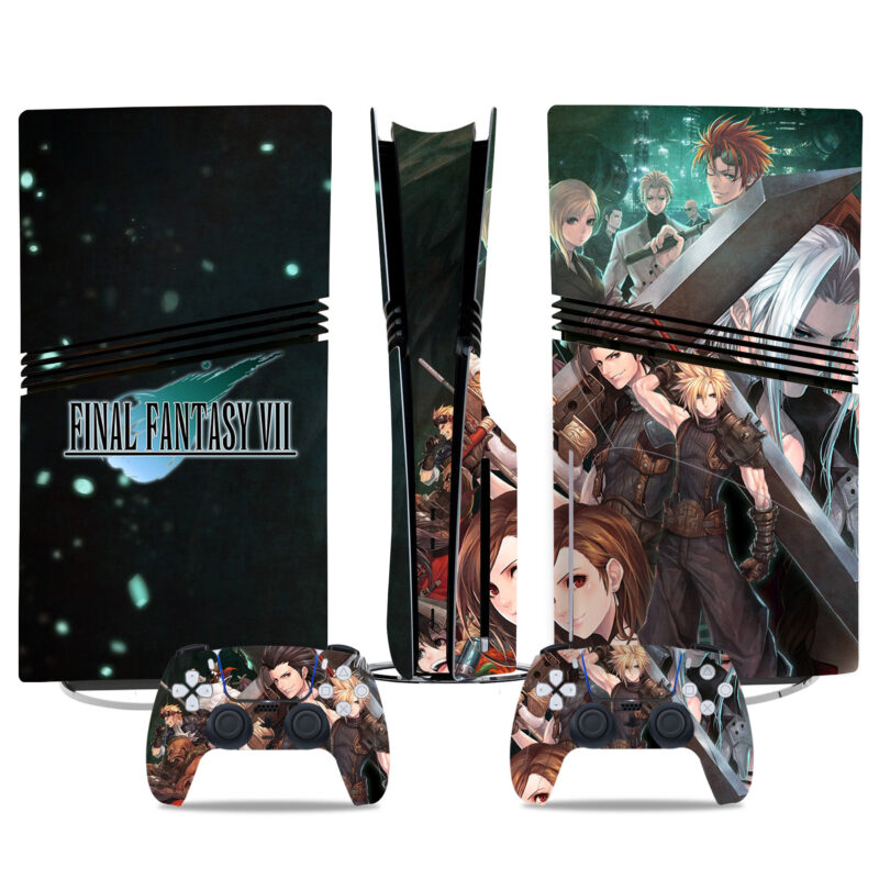 Final Fantasy VII PS5 Pro Skin - Complete Character Art Design For Console And Controllers - Premium Gaming Sticker Set