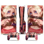 PS5 Pro Skin Sticker - Stylish Harley Quinn-Inspired Design With Vibrant Controller Wraps For Unique Gaming Console Customization