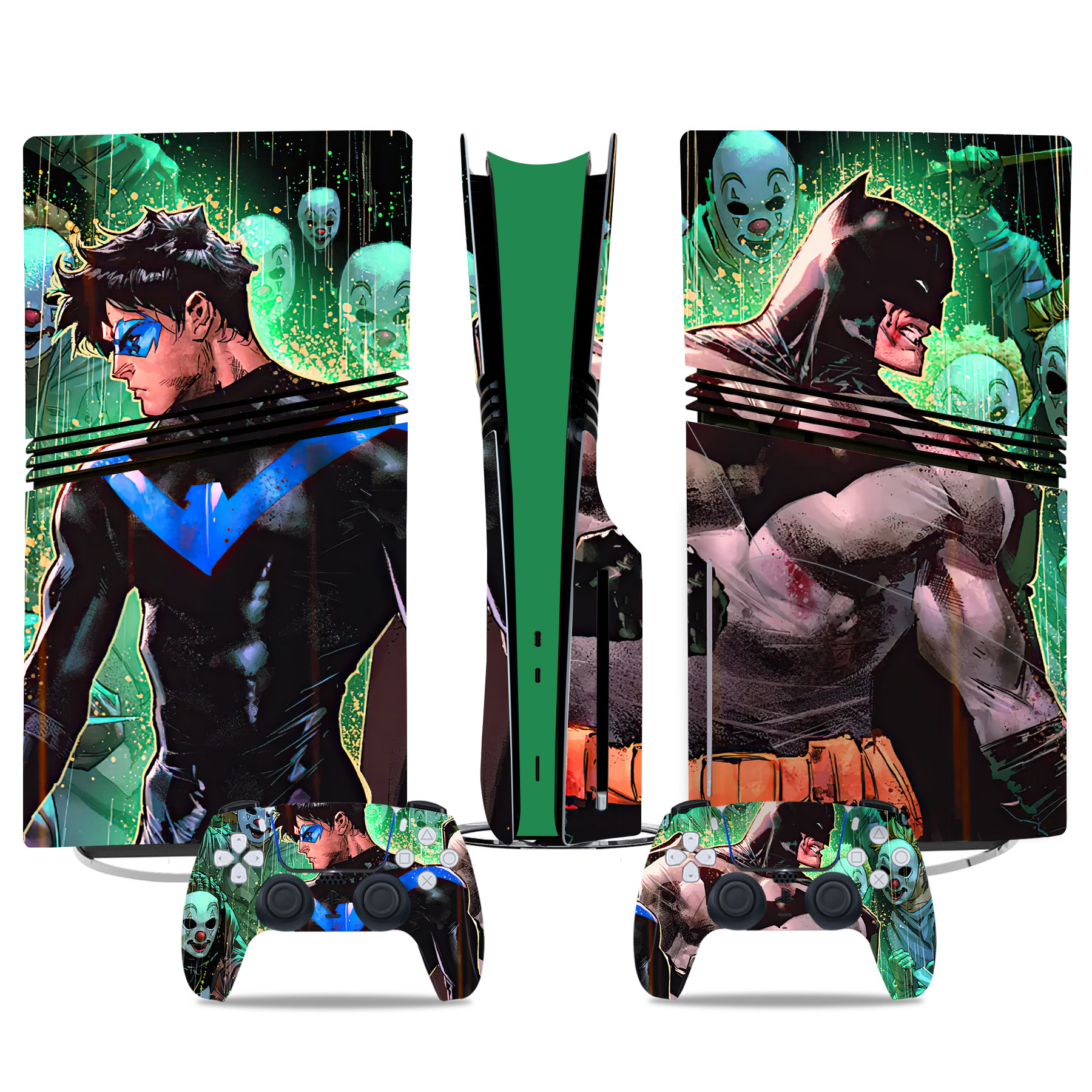 Custom Batman & Nightwing PS5 Pro Skin Sticker – High-Quality Console & Controller Decal For Gamers & DC Comics Fans