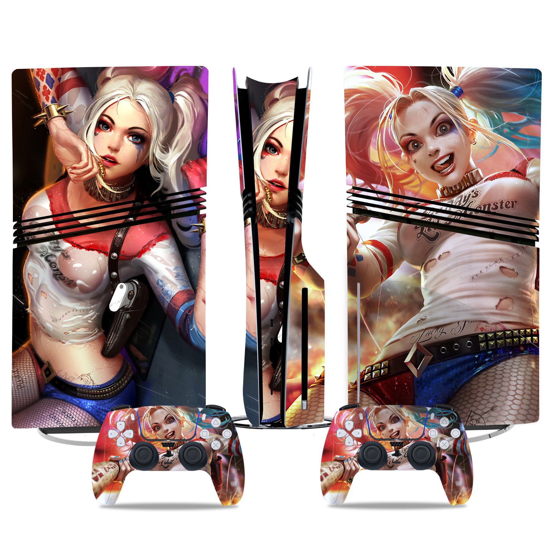Harley Quinn PS5 Pro Skin Sticker – Vibrant Design For Console & Controller