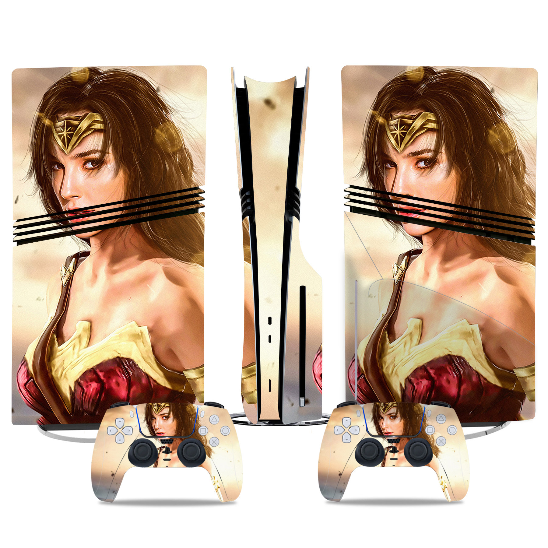 Wonder Woman PS5 Pro Skin Sticker – Stunning Design For Console And Controller