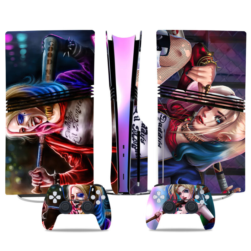 Harley Quinn PS5 Pro Skin Sticker – Bold Console And Controller Design