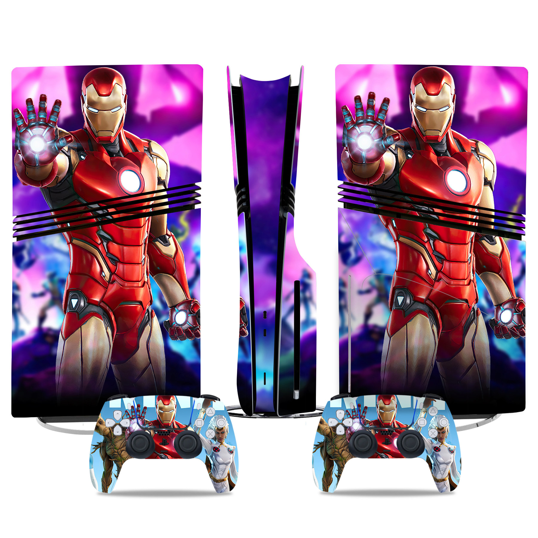 Custom Iron Man PS5 Pro Skin Sticker – Epic Design For Console & Controllers