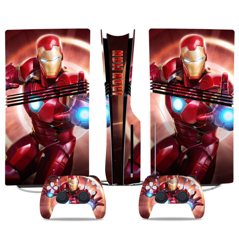 Ultimate Iron Man Custom PS5 Pro Skin Sticker – Bold Design For Console & Controllers