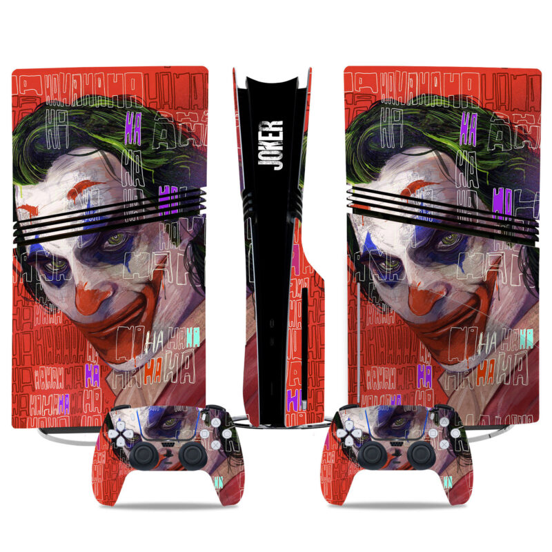 Bold Red Joker PS5 Pro Skin Sticker – Stunning Console & Controller Wrap