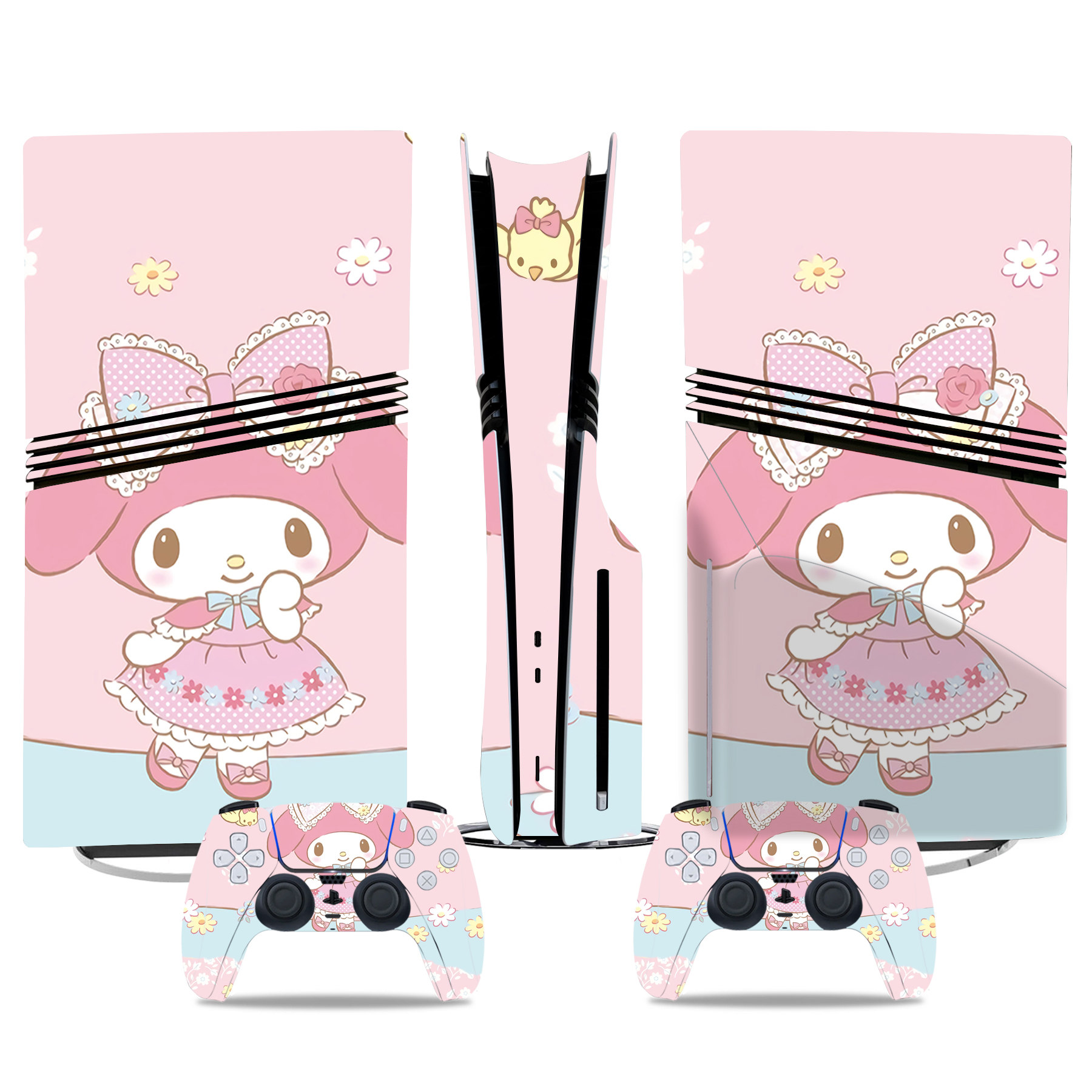 My Melody PS5 Pro Skin Sticker – Elegant Anime Inspired Console & Controller Wrap