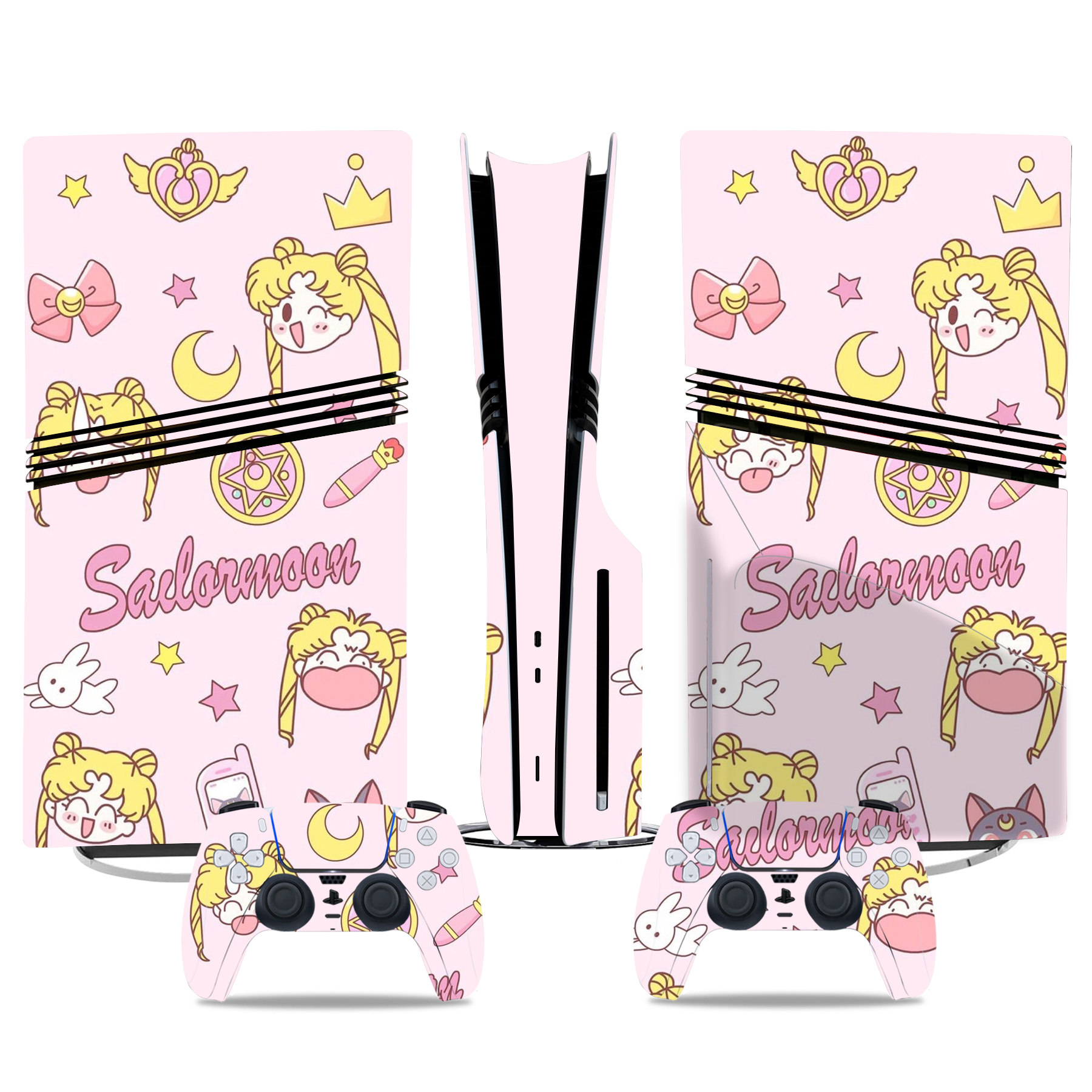 Sailor Moon PS5 Pro Skin Sticker – Elegant Anime Console & Controller Wrap