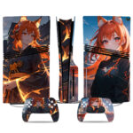 Stunning Anime Fox Girl PS5 Pro Skin Sticker – Custom Console & Controller Wrap