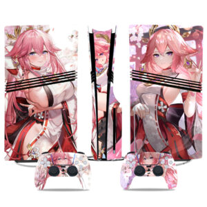 Genshin Impact Yae Miko PS5 Pro Skin Sticker – Stunning Console & Controller Wrap Design