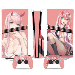 Darling In The Franxx Zero Two PS5 Pro Skin Sticker – Stylish Anime Console & Controller Wrap