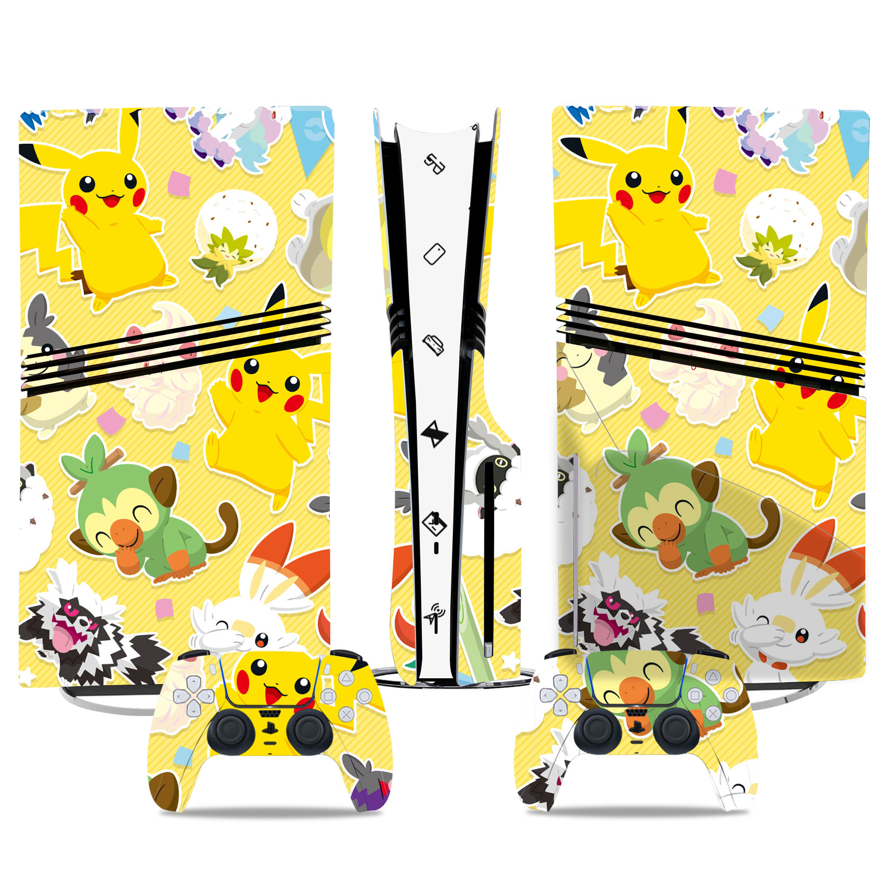 Adorable Pokémon PS5 Pro Skin Sticker – Pikachu & Friends Console & Controller Wrap