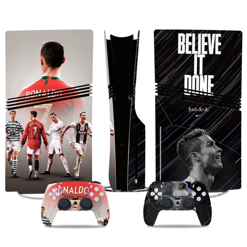 CR7 Inspired PS5 Pro Skin Sticker - Ronaldo Theme Console & Controller Wraps With Iconic Quotes And Stylish Design