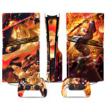 PS5 Skin Sticker - Fiery Rengoku Demon Slayer Design For Console And Controllers - Durable Vibrant And Easy To Apply