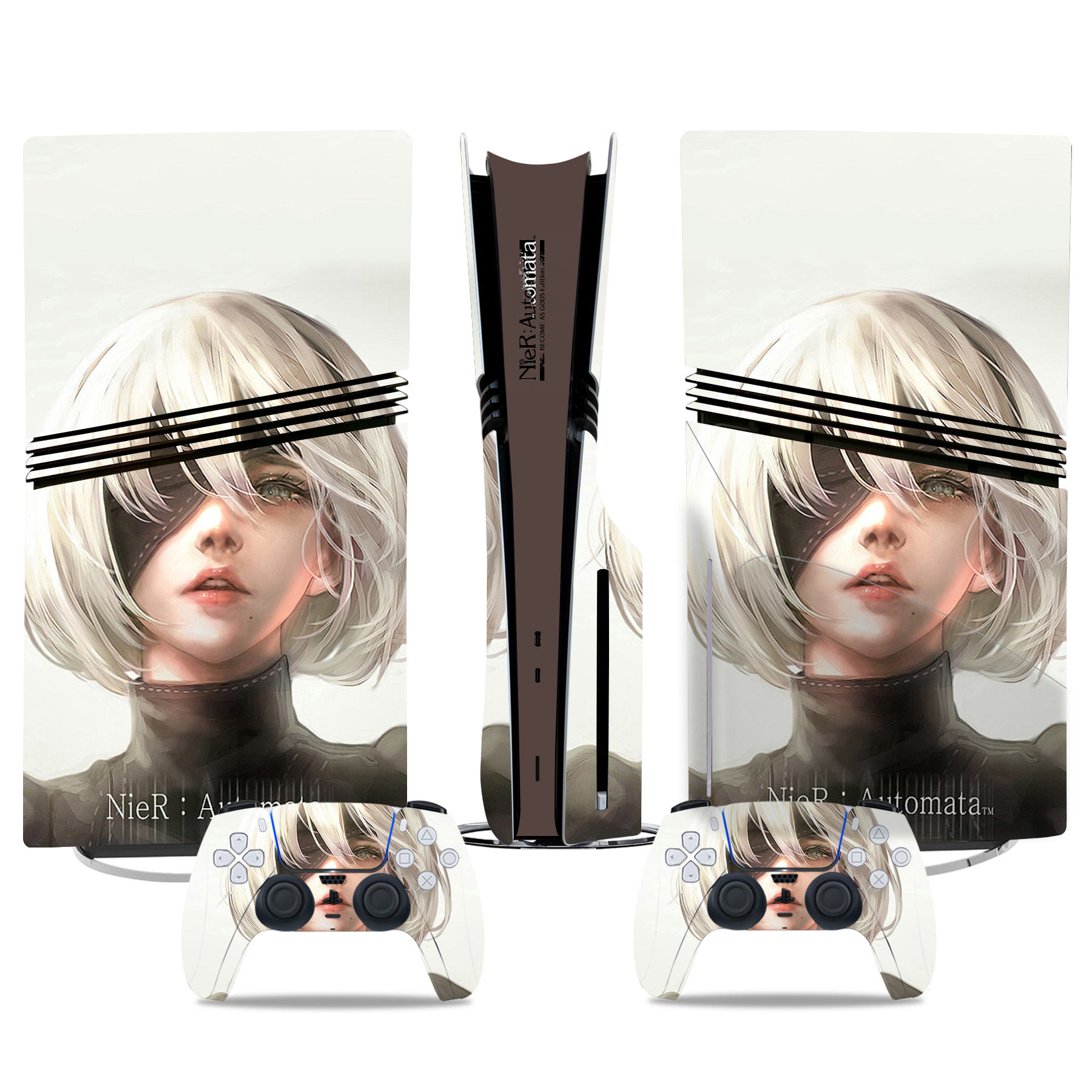 NieR: Automata PS5 Pro Skin Sticker Set - Stylish 2B Design For Console And Controllers