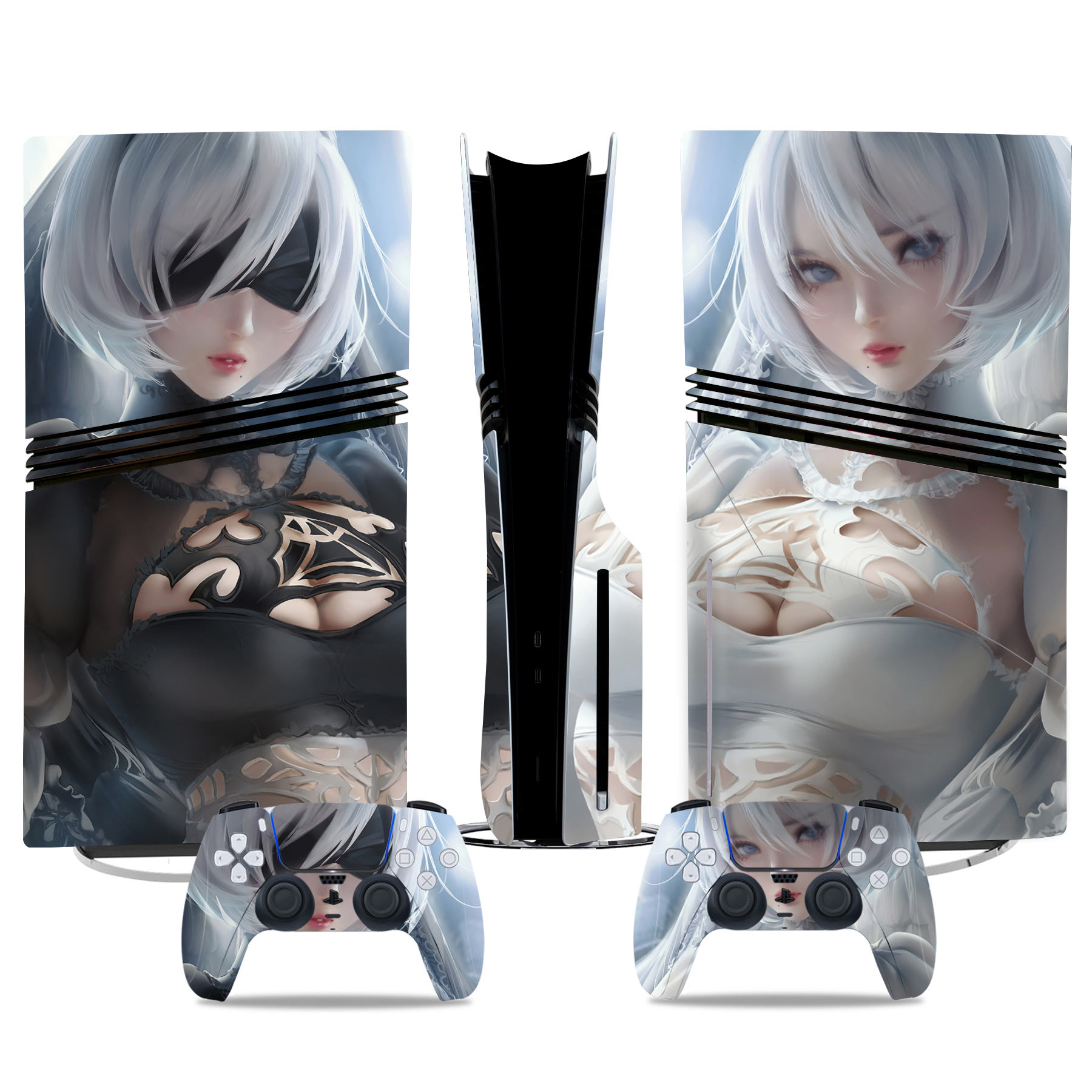 NieR: Automata PS5 Pro Skin Sticker - Custom Anime Design With Controller Wrap