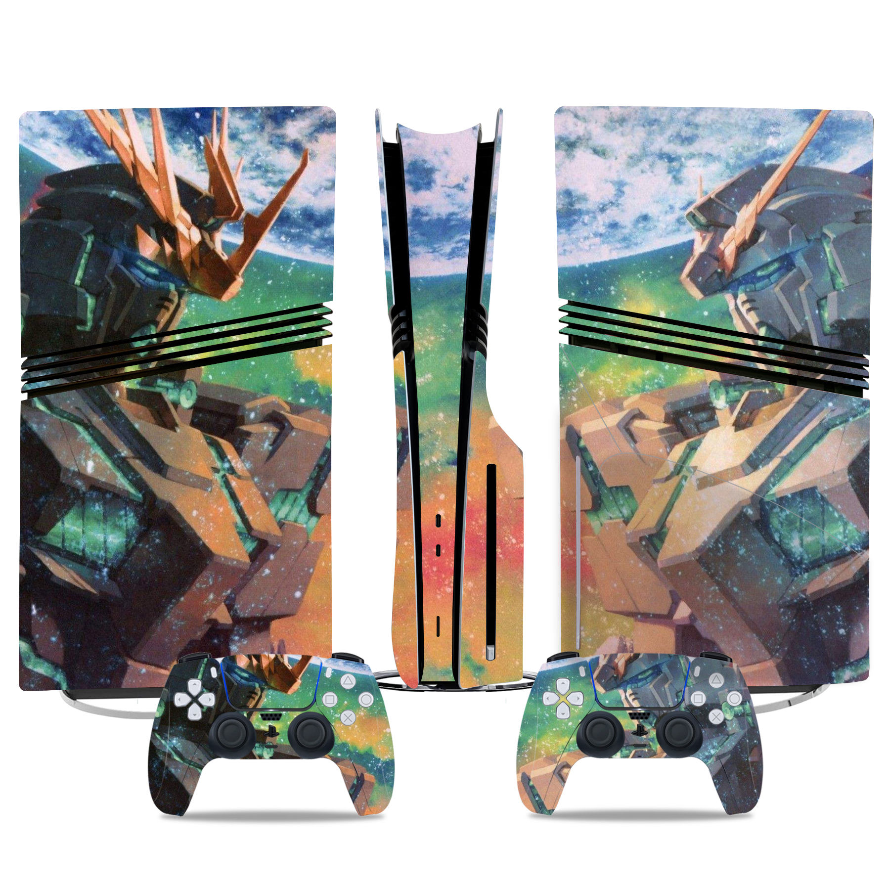 Unicorn Gundam PS5 Pro Skin Sticker – Vibrant, Protective Console & Controller Wrap For Gamers