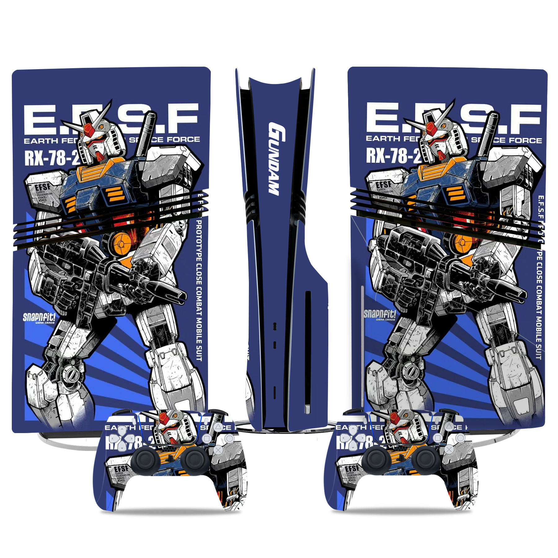 Classic RX-78 Gundam PS5 Pro Skin Sticker – Bold Style For Console And Controller