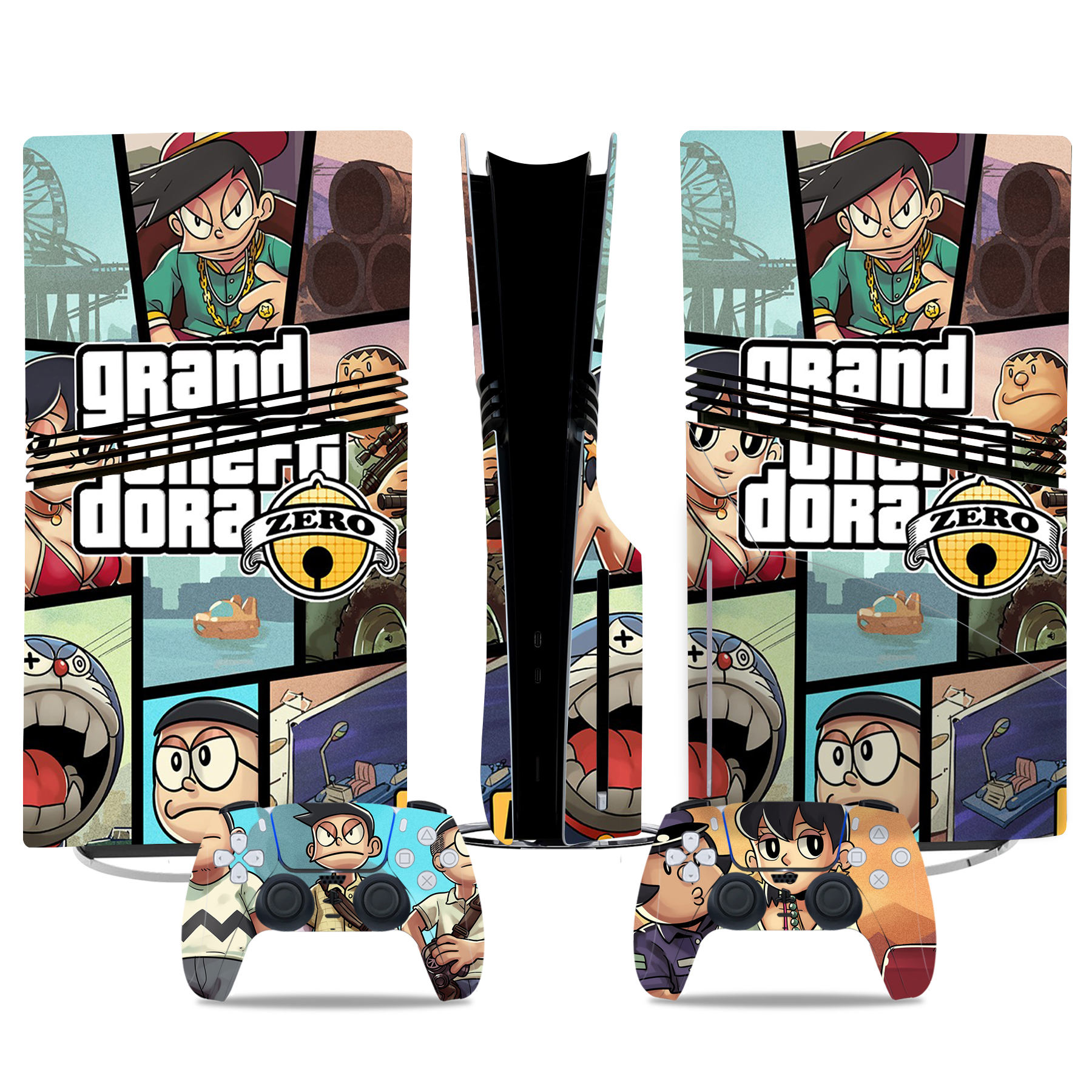 Grand Theft Dora PS5 Pro Skin Sticker Set – Fun Cartoon Design For Console & Controller