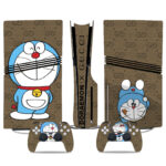 Stylish Doraemon x Gucci PS5 Pro Skin Sticker – Fun & Playful Design For Console & Controllers