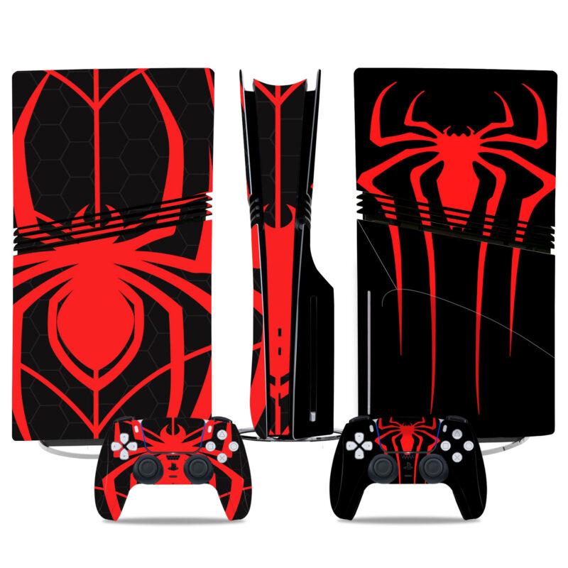 Spider-Man Logo PS5 Pro Skin Sticker – Epic Design For Console And Controllers