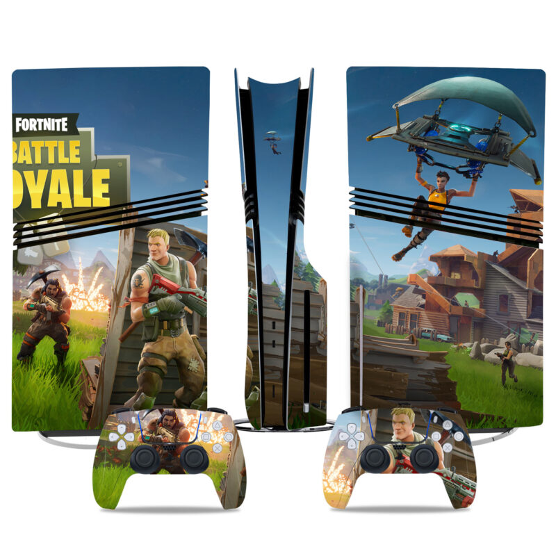 Epic Fortnite Battle Royale PS5 Pro Skin Sticker – Bold Design For Console And Controllers