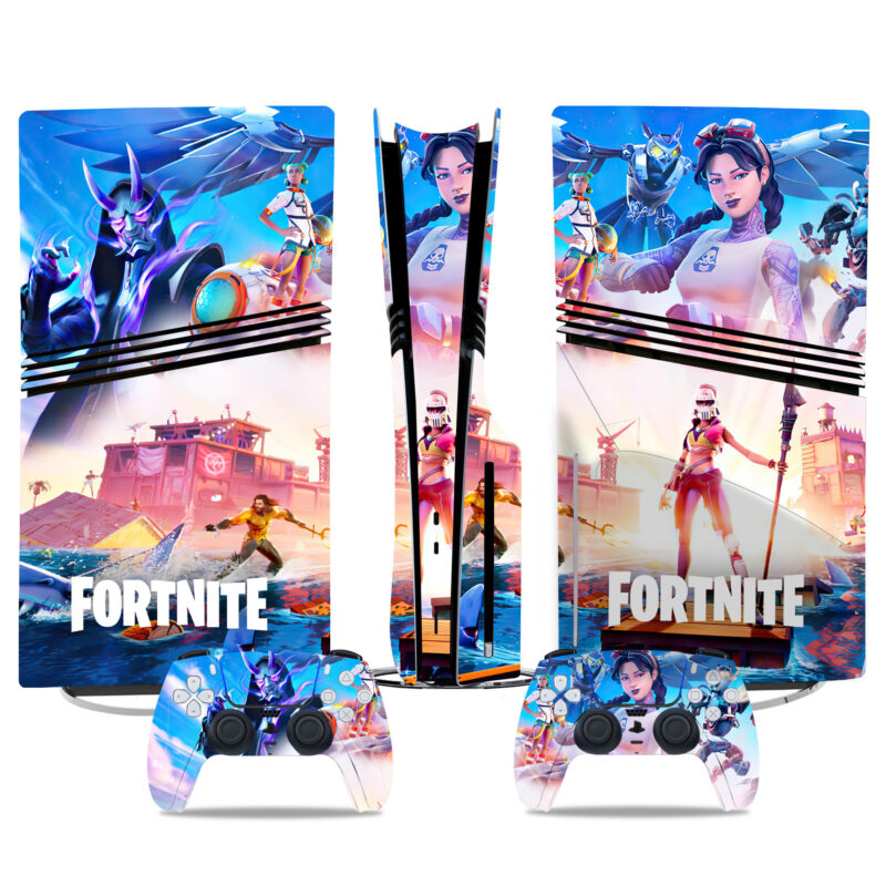 Fortnite-Themed PS5 Pro Skin Stickers – Stunning Console And Controller Design