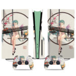Elegant Anime Girl PS5 Pro Skin Sticker – Beautiful Designs For Console And Controllers
