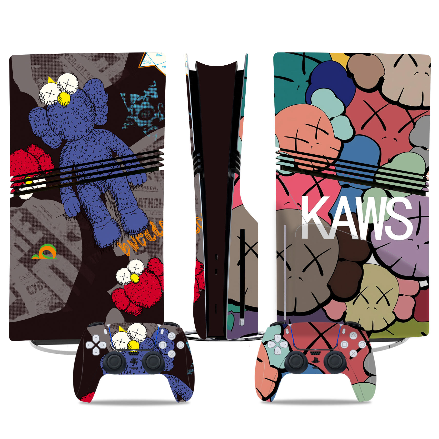 Exclusive KAWS-Inspired PS5 Pro Skin Sticker – Perfect Wrap For Console And Controllers