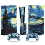 Starry Night PS5 Pro Skin Sticker – Van Gogh-Inspired Design For Gamers