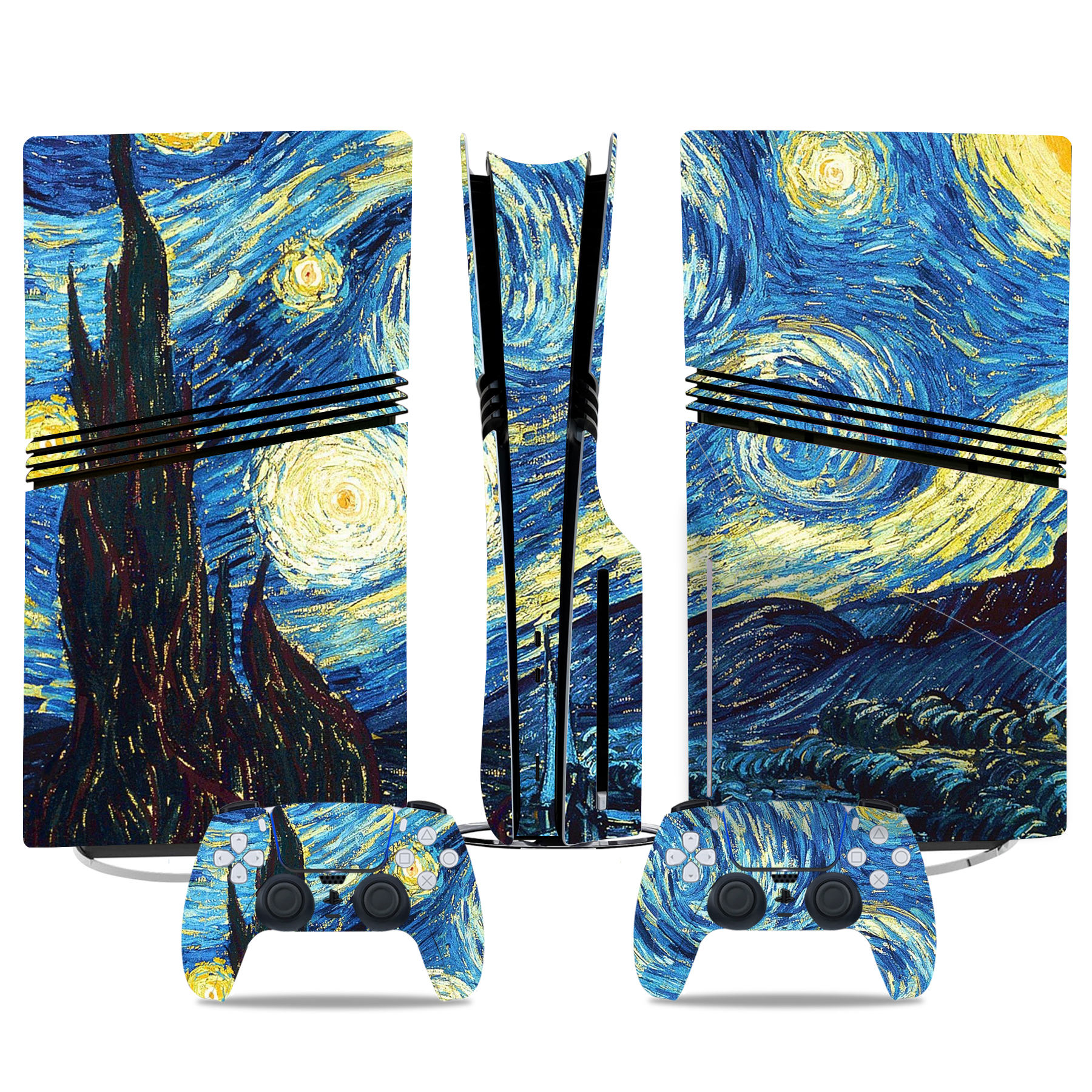 Starry Night PS5 Pro Skin Sticker – Van Gogh-Inspired Design For Gamers