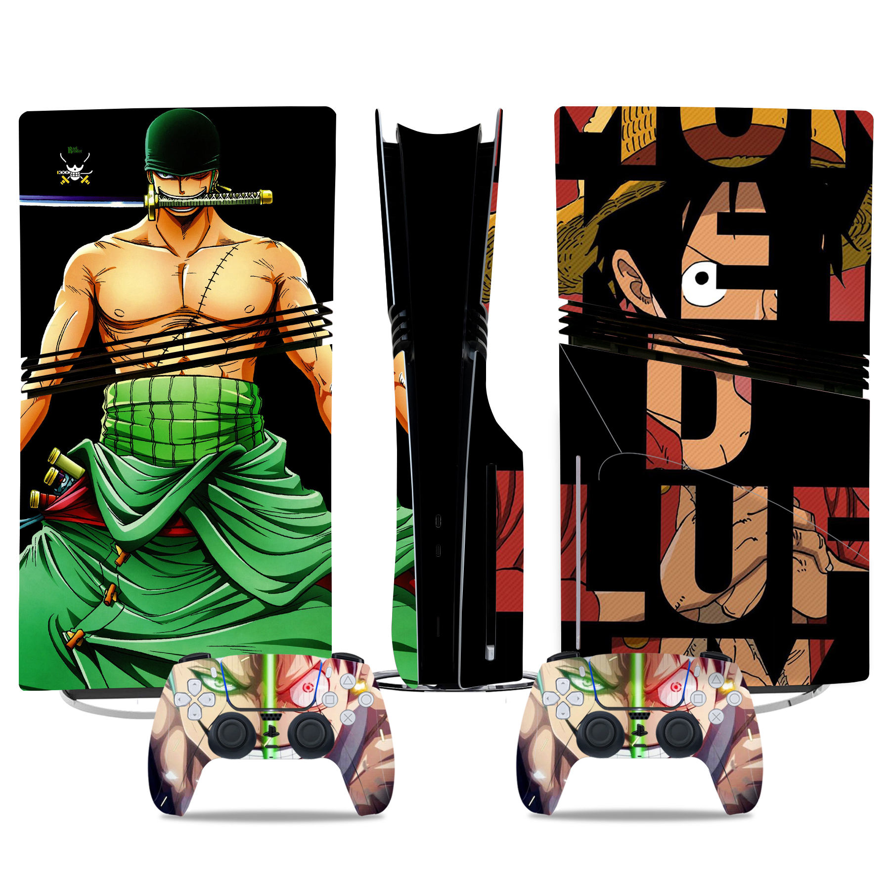 One Piece Anime PS5 Pro Skin Sticker With Zoro And Luffy Design – Console Decals